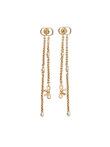 Dior Bow Chain Drop Earrings