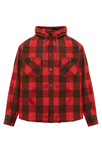 Diesel S Drum-Checked Hooded Shirt
