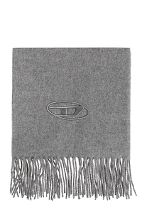 Diesel S-Imon-D-Long Logo Fringed Scarf