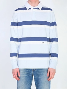 Dior Homme Striped Long Sleeve Polo Shirt