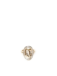 Dior Logo Oval Crystal Ring