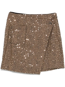 Dkny Sequin Embellished Wrap Mini Skirt