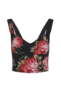 Dolce & Gabbana Bouquet-Print Bustier Top
