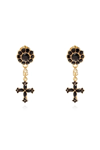 Dolce & Gabbana Cross Drop Clip On Earrings