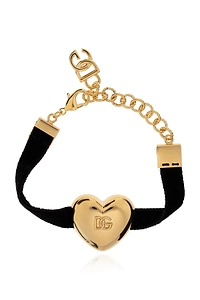 Dolce & Gabbana Dg Logo Heart Velvet Bracelet