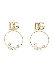 Dg-Logo Embellished Hoop Earrings
