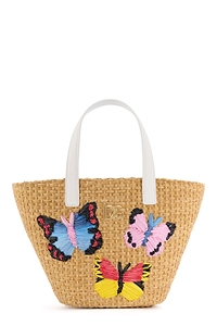 Dolce & Gabbana Kids Butterfly Raffia Shoulder Bag