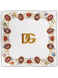 Dolce & Gabbana Small Floral-Printed Twill Scarf
