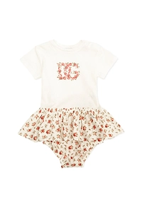 Dolce & Gabbana Kids Floral Patterned Crewneck Dress