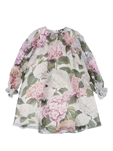 Dolce & Gabbana Kids Hydrangea-Print Chiffon Dress