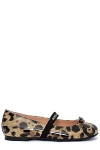 Dolce & Gabbana Kids Leopard Bow Detail Flat Shoes