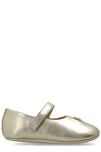 Dolce & Gabbana Kids Logo-Appliqué Round Toe Ballerinas