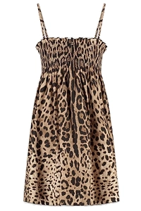 Dolce & Gabbana Kids Leopard-Print Poplin Dress