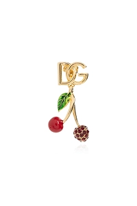 Dolce & Gabbana Logo Plaque Cherry Earrings