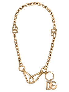 Dolce & Gabbana Logo Plaque Double-Hook Necklace