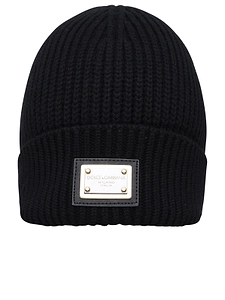 Logo-Plaque Knitted Beanie