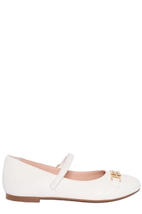 Dolce & Gabbana Kids Logo Plaque Round Toe Ballet Flats