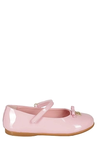 Dolce & Gabbana Kids Logo Plaque Round Toe Ballerinas