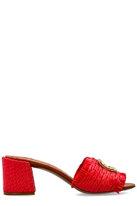 Dolce & Gabbana Woven Logo-Heel Mules
