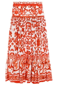Dolce & Gabbana Kids Majolica-Print Poplin Skirt