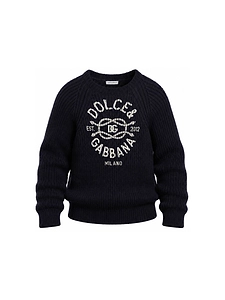 Dolce & Gabbana Kids Raglan Sleeved Ribbed Knit Pullover