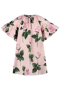 Dolce & Gabbana Kids Rose-Printed Gathered Dress