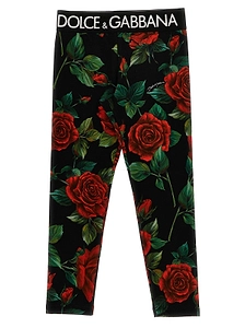 Dolce & Gabbana Kids Rose Motif Leggings
