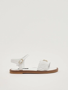 Dolce & Gabbana Kids Ruffle Detailed Logo Plaque Sandals