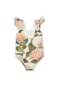 Dolce & Gabbana Kids Ruffled Floral Beachwear