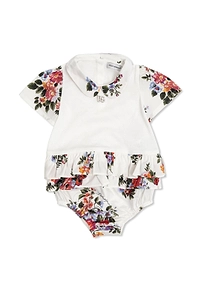 Dolce & Gabbana Kids Ruffled Floral Printed Babygrow