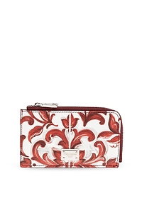 Dolce & Gabbana Majolica Zip Card Holder Wallet