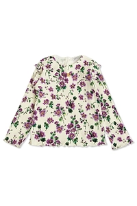 Dolce & Gabbana Kids Violets-Print Ribbed T-Shirt