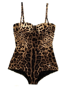 Dolce & Gabbana Leopard-Printed One Piece Swimsuit