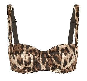 Dolce & Gabbana Leopard Printed Spaghetti-Strapped Bra