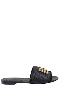 Dolce & Gabbana Logo Plaque Braided Slippers
