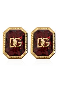 Dolce & Gabbana Logo Crystal Clip-On Earrings