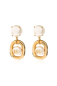 Dolce & Gabbana Logo Drop Clip-On Earrings