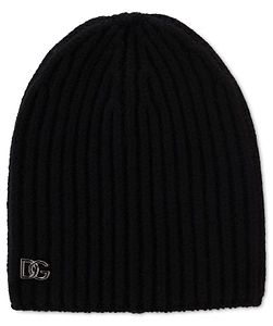 Dolce & Gabbana Ribbed Logo Knit Hat