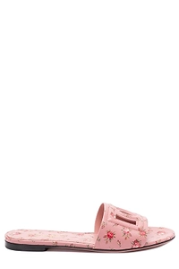 Dolce & Gabbana Rose Printed Flat Slippers