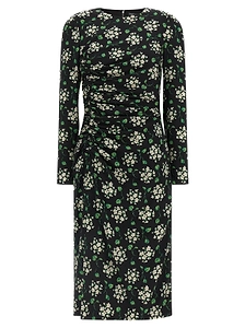 Dolce & Gabbana Ruched Floral Midi Dress