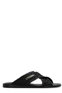 Dolce & Gabbana Woven Cross-Strap Slides