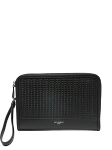 Dolce & Gabbana Woven Panel Wristlet Bag