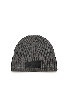 Ribbed Logo Beanie Hat