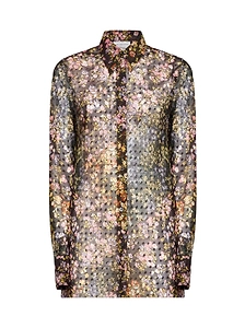 Dries Van Noten Fitted Jacquard Bias-Cut Shirt