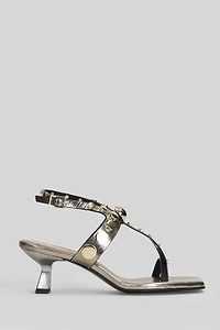 Donnarì Stud Embellished Kitten-Heel Buckled Sandals