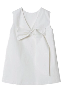 Douuod Kids Bow Detailed V-Neck Sleeveless Dress