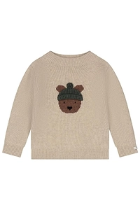 Denn Bear Patterned Crewneck Jumper