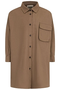 Douuod Kids Button-Up Curved Hem Shirt Dress
