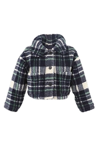 Douuod Kids Checked Button-Up Jacket