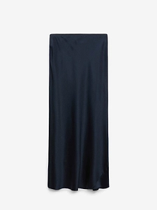 Bias-Cut Satin Midi Skirt